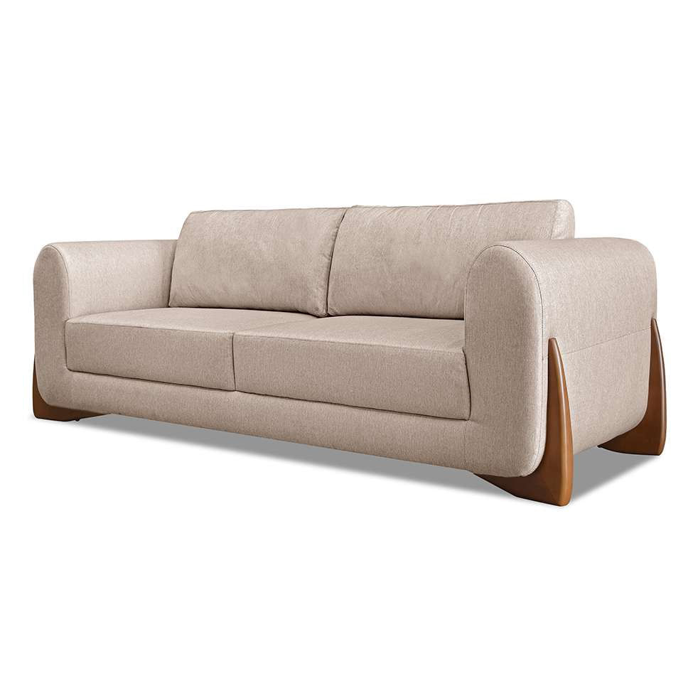 Sofá 3 Lugares Yves Linho Rústico Areia 180 cm em Promoção | Ofertas na Americanas