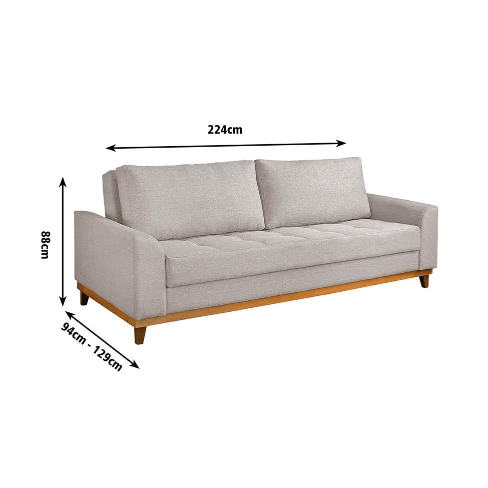 Sofá Living Casal 3 Lugares Alegra Linho Poliéster Palha em Promoção | Ofertas na Americanas