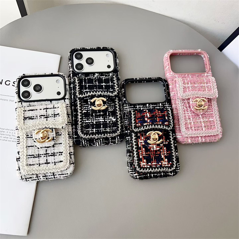 シャネル ツイード iphone17/17pro ケース CHANEL iphone16/16proケース ブランド レディース iphone15/14promaxケース ハイ ブランド iphoneケース ブランド かわいい スマホケース カード 入れ 背面