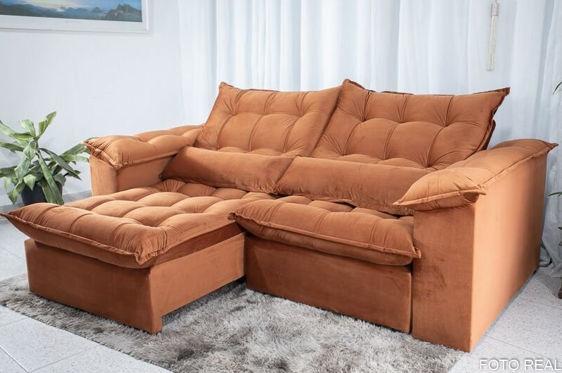 Sofá Retrátil e Reclinável Ipanema 1,50m em Tecido Veludo C/pillow Nos Braços - Montagem Inclusa:ter