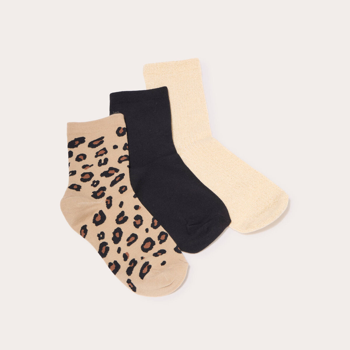 Lot de 3 paires de chaussettes sable femme