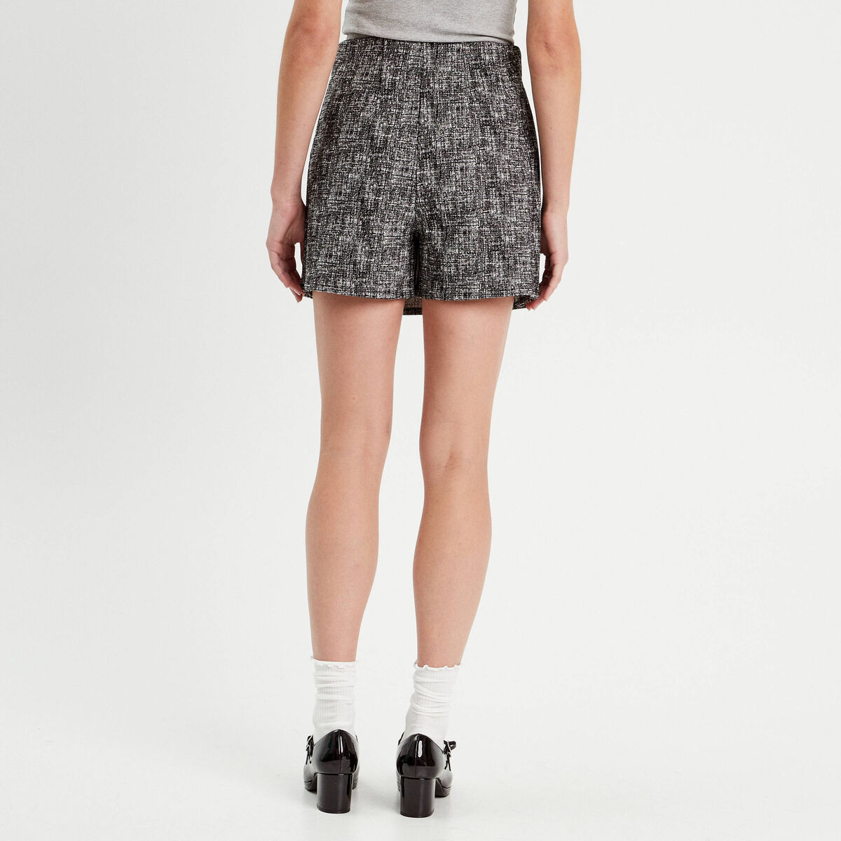 Jupe-short droite noir femme