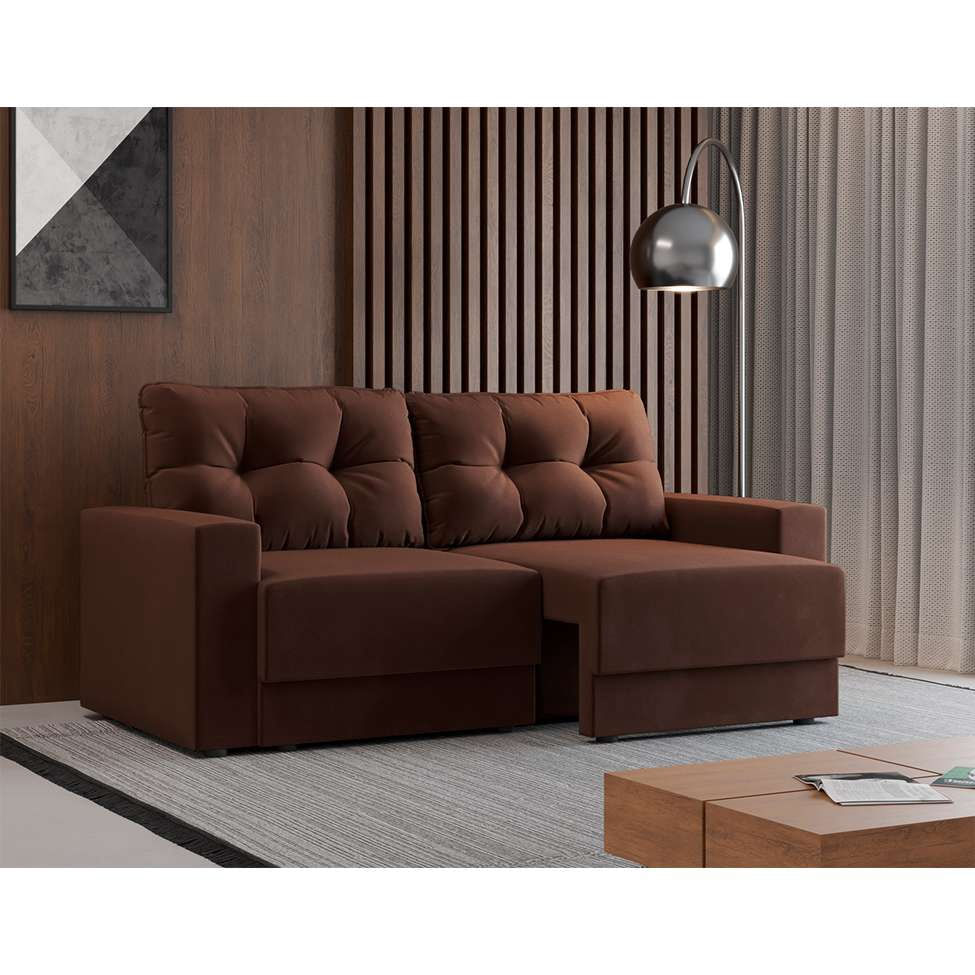 Sofá 2 Lugares Retrátil Lubeck Suede Marrom 140 cm em Promoção | Ofertas na Americanas