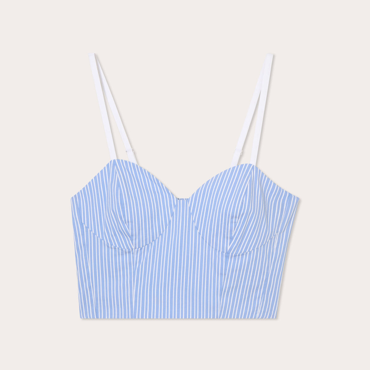 Bustier bretelles fines ecru femme