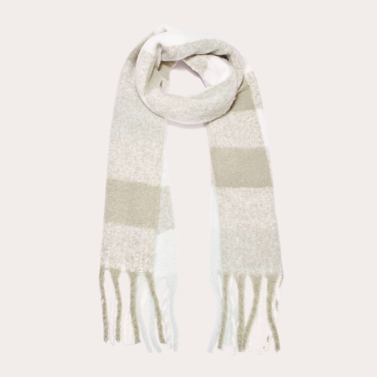 écharpe avec franges vert pastel femme