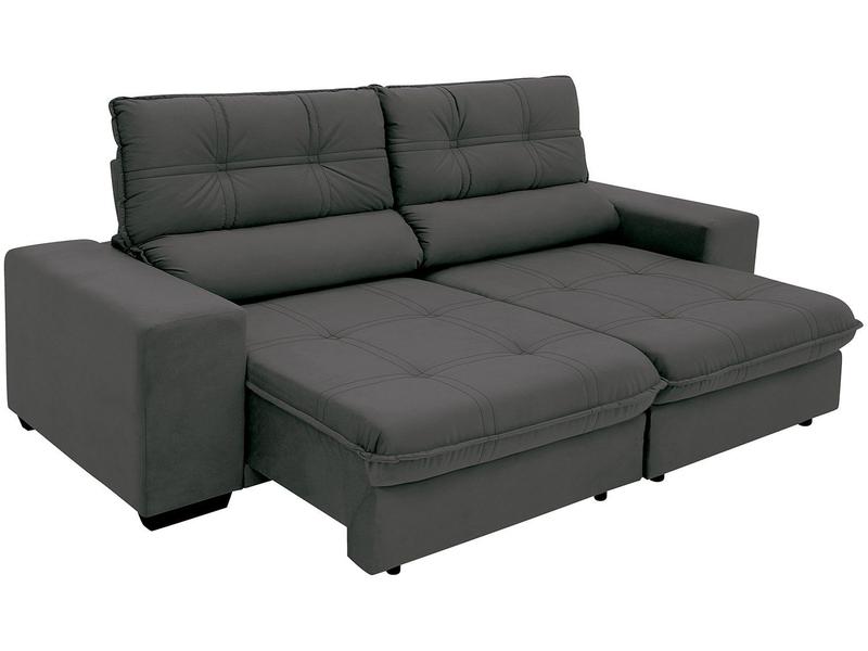 Sofá Retrátil Reclinável 4 Lugares Suede Brunello Linoforte