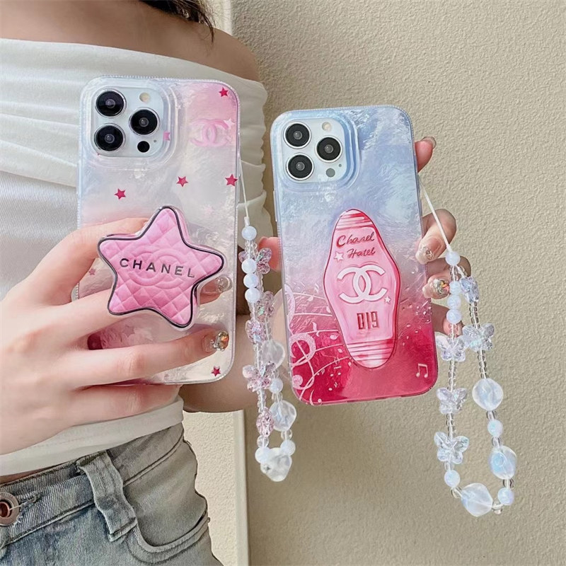 iphone16ケース シャネル風 chanel スマホケース かわいい iphone16pro ケース 人気 女子 ブランド iphoneケース グリップ ビーズ ストラップ iphone15/14/13promax ケース ハイ ブランド