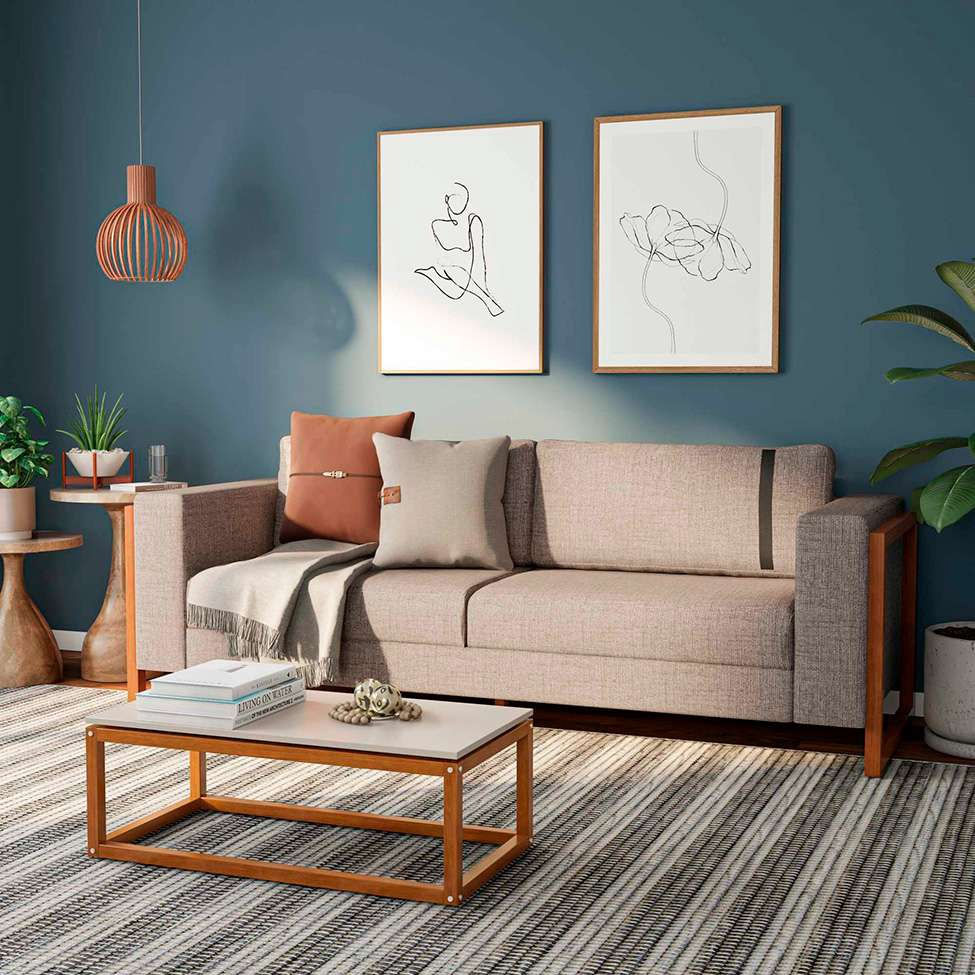 Sofá 3 Lugares Lin Linho Cinza e Amêndoa 230 cm em Promoção | Ofertas na Americanas