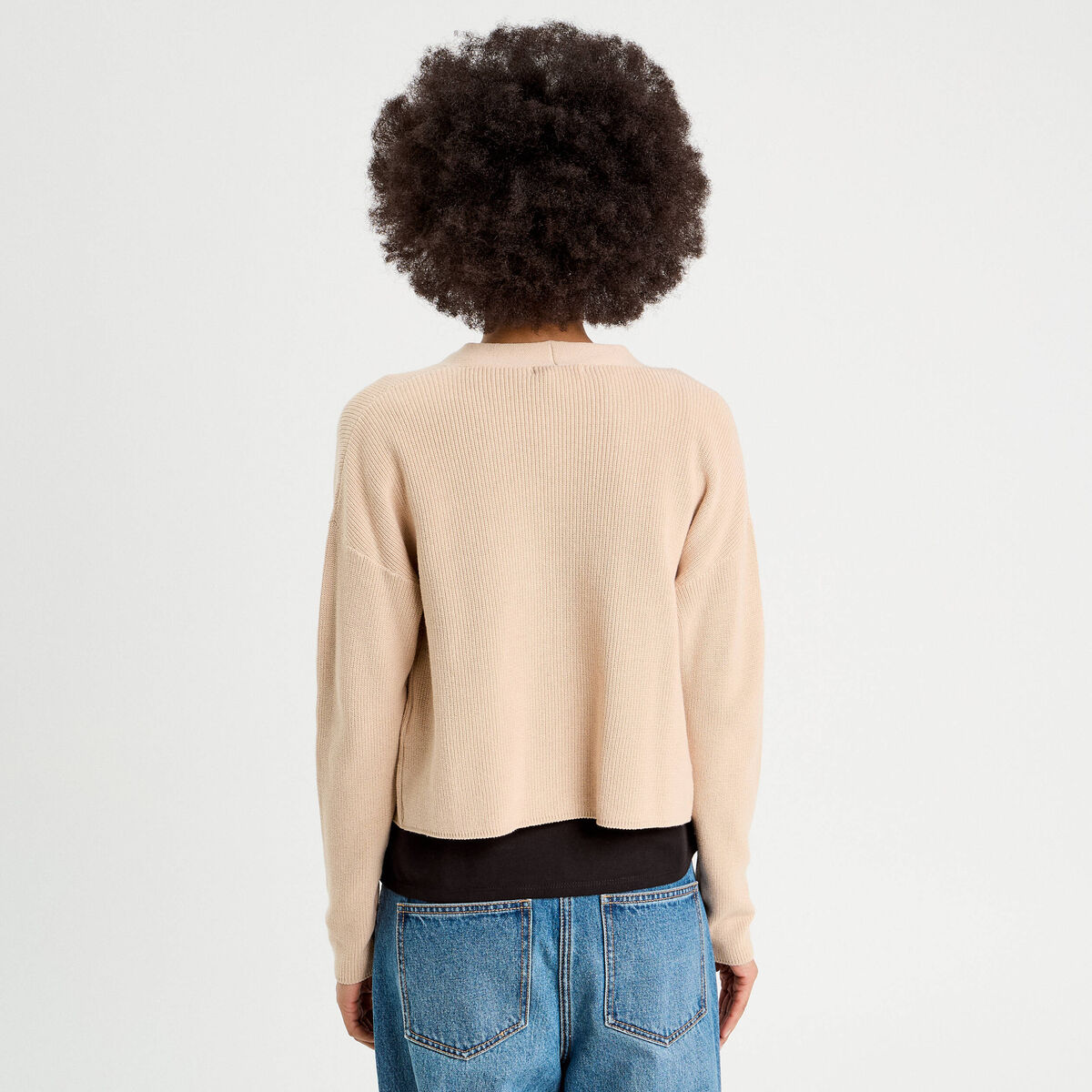 Gilet manches longues sable femme