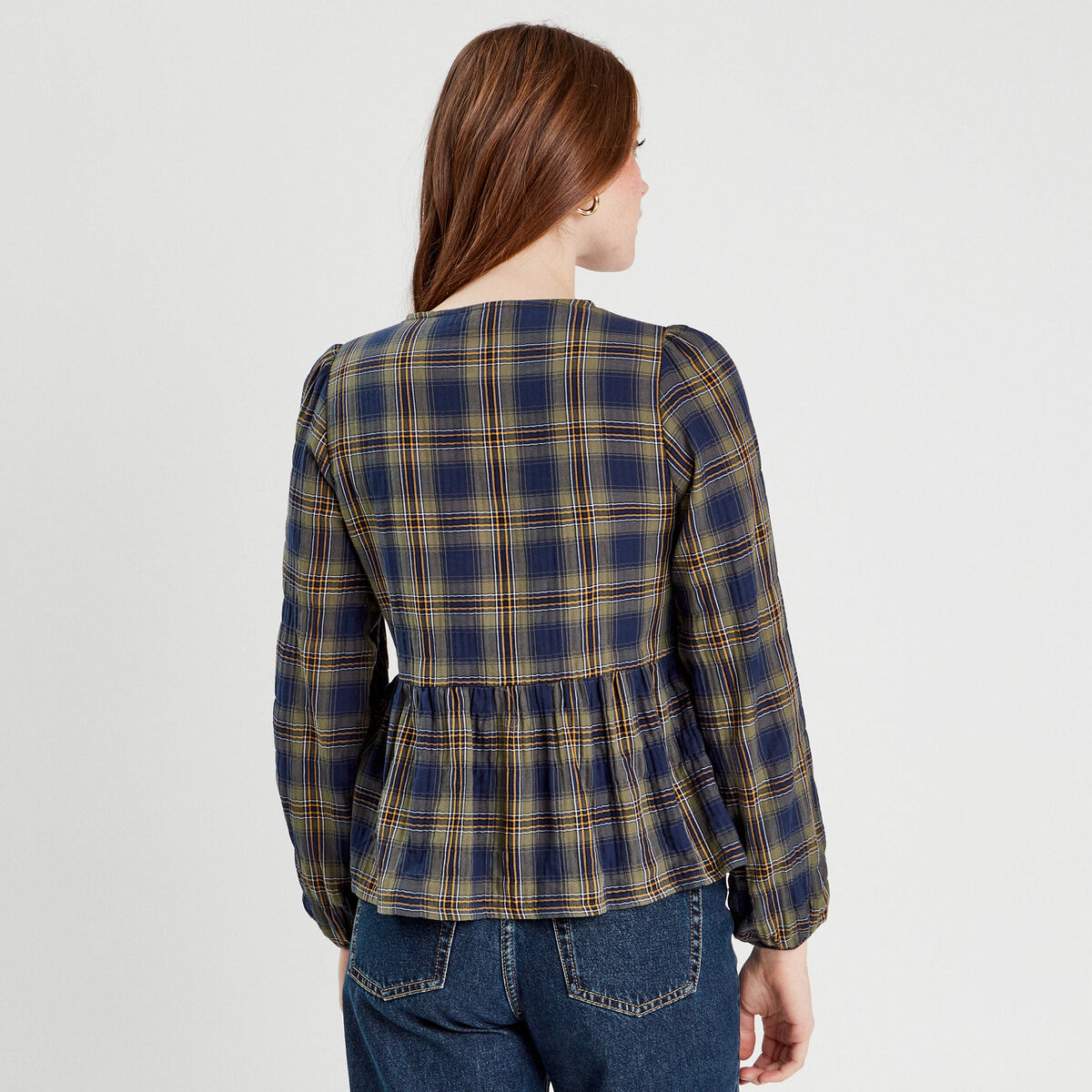 Blouse avec noeuds vert kaki femme