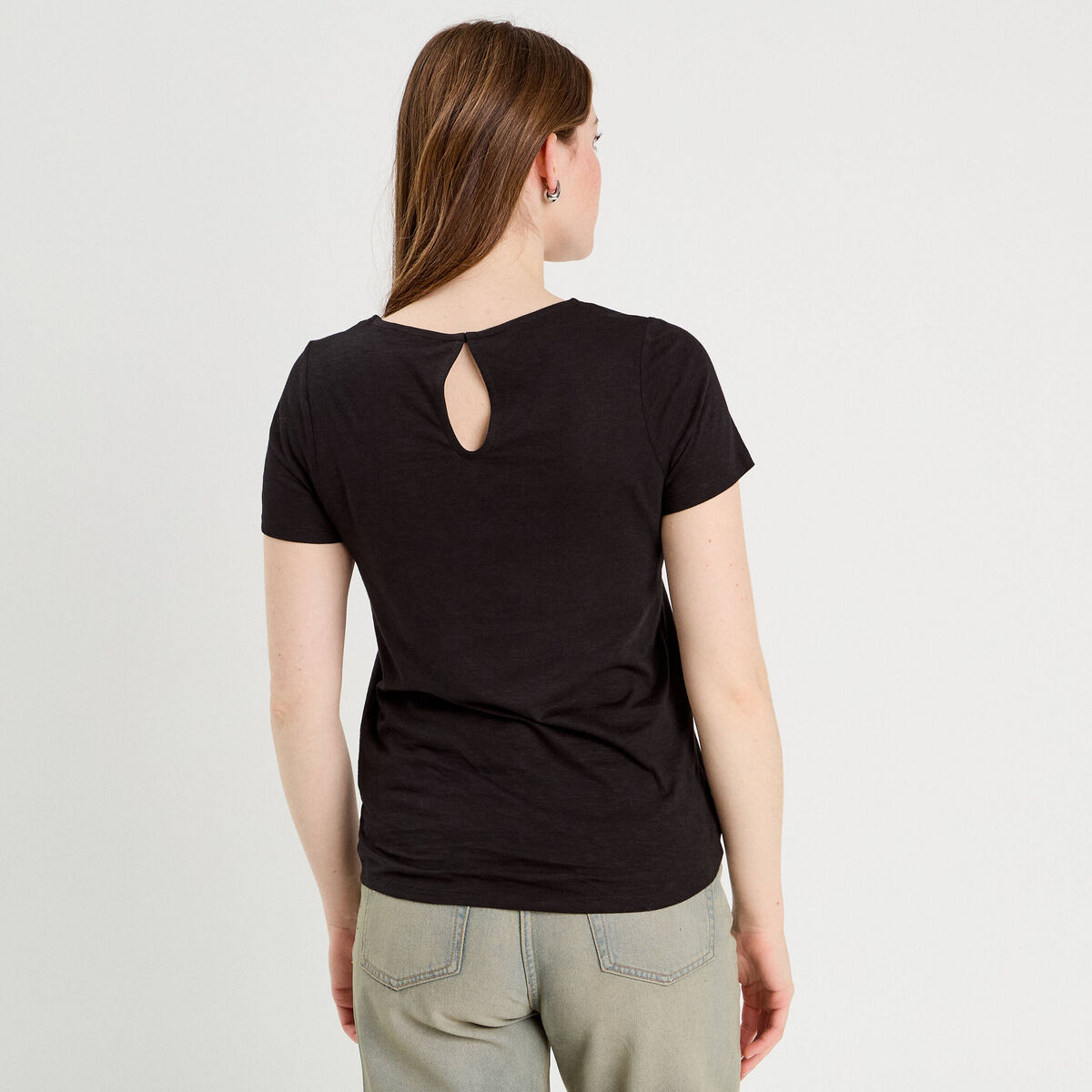 T-shirt manches courtes noir femme