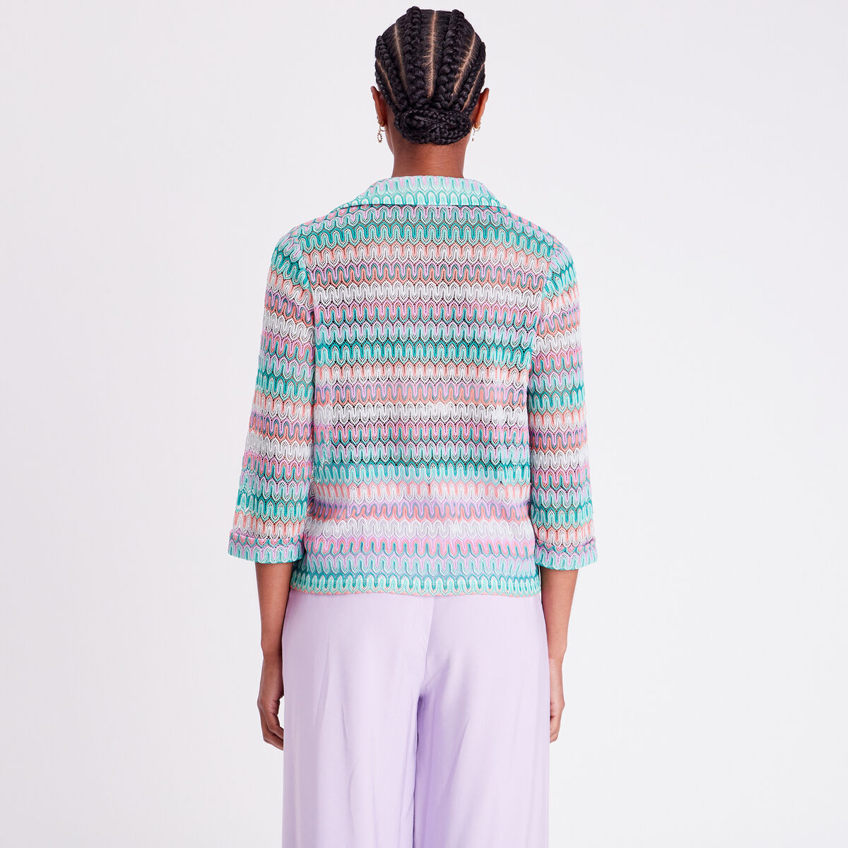 Chemise aspect crochet beige femme