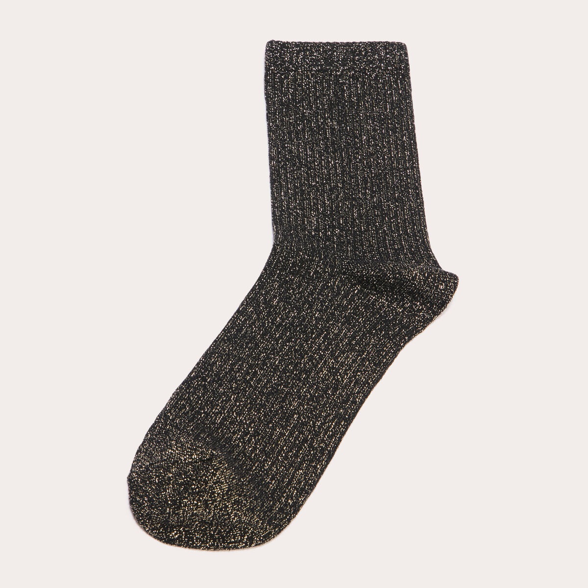 Chaussettes fils métallisés noir femme