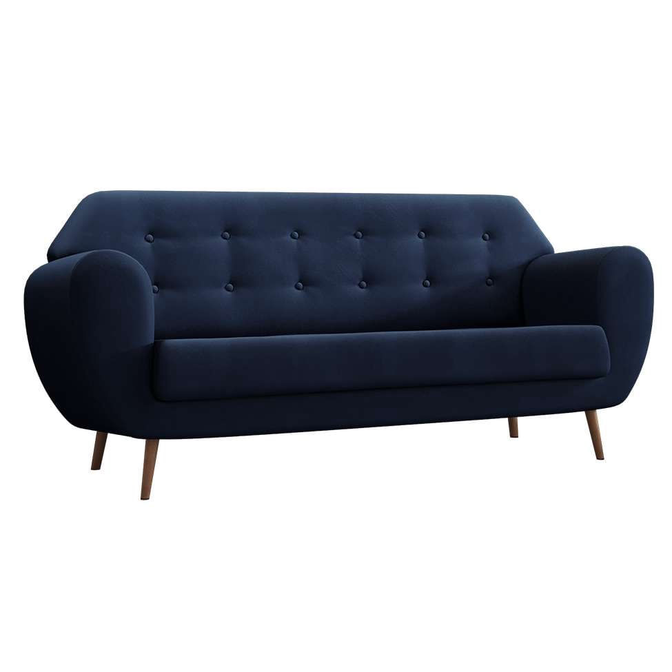 Sofá 3 Lugares Beegees Veludo Azul Marinho em Promoção | Ofertas na Americanas