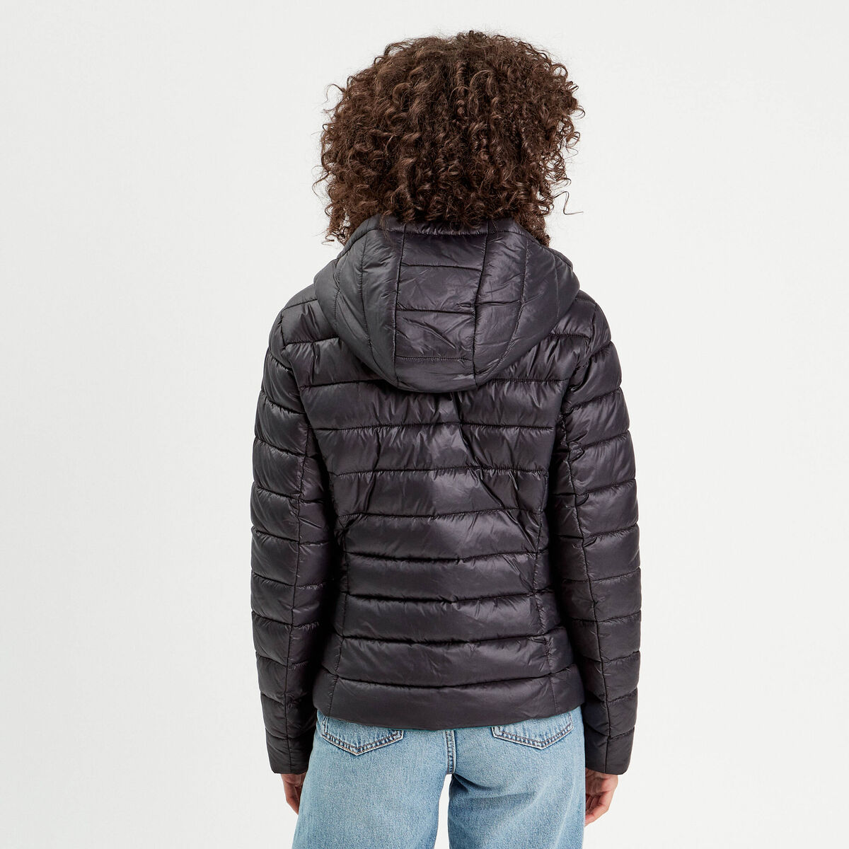 Doudoune réversible à capuche bleu pétrole femme