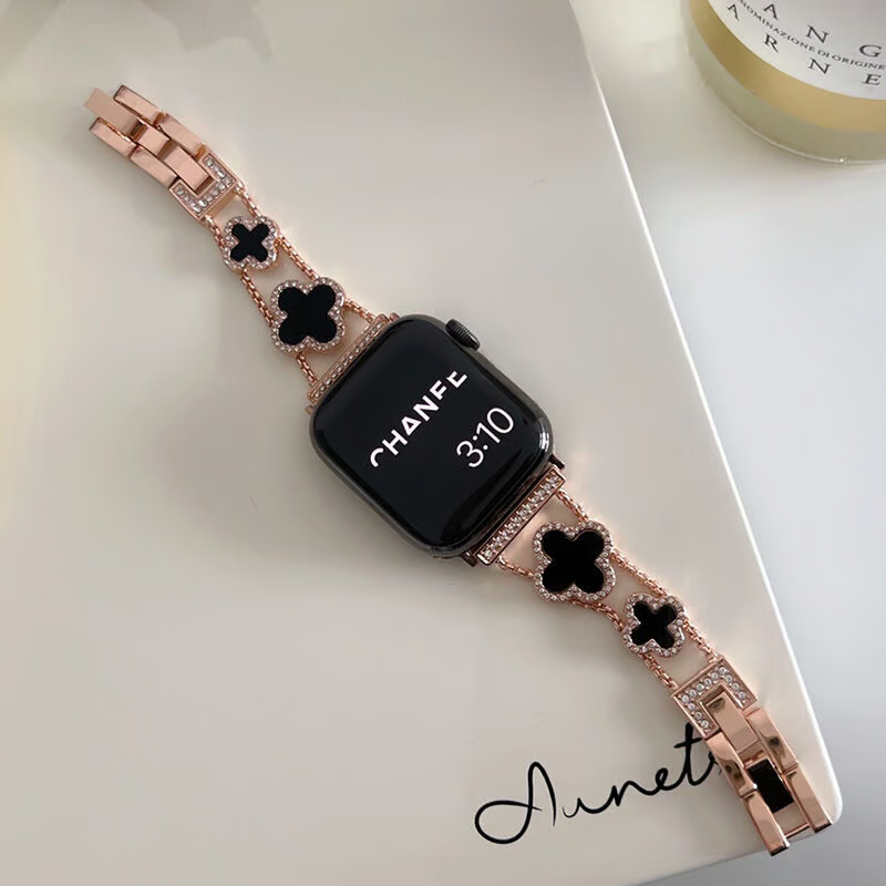 アップル ウォッチ バンド 夏 ブレスレット apple watch S10/ultra バンド ヴァンクリーフ 四つ葉 チェーン Van Cleef apple watch seカバー おすすめ ブランドコピー
