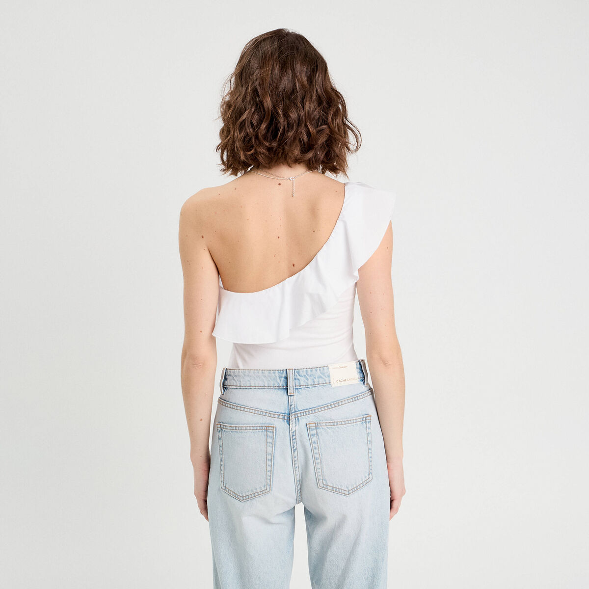 Débardeur asymétrique blanc femme