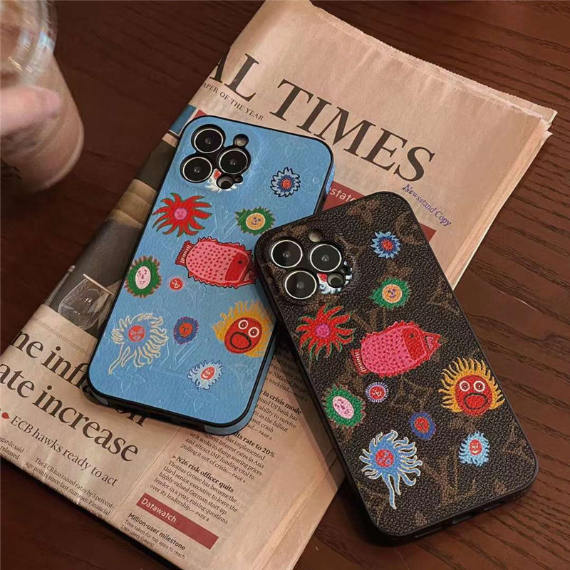 iphone16/16pro max ケース ヴィトン 草間 彌生 iphone15/14/13プロ カバー 頑丈 かわいい LV スマホケース12/11 面白い