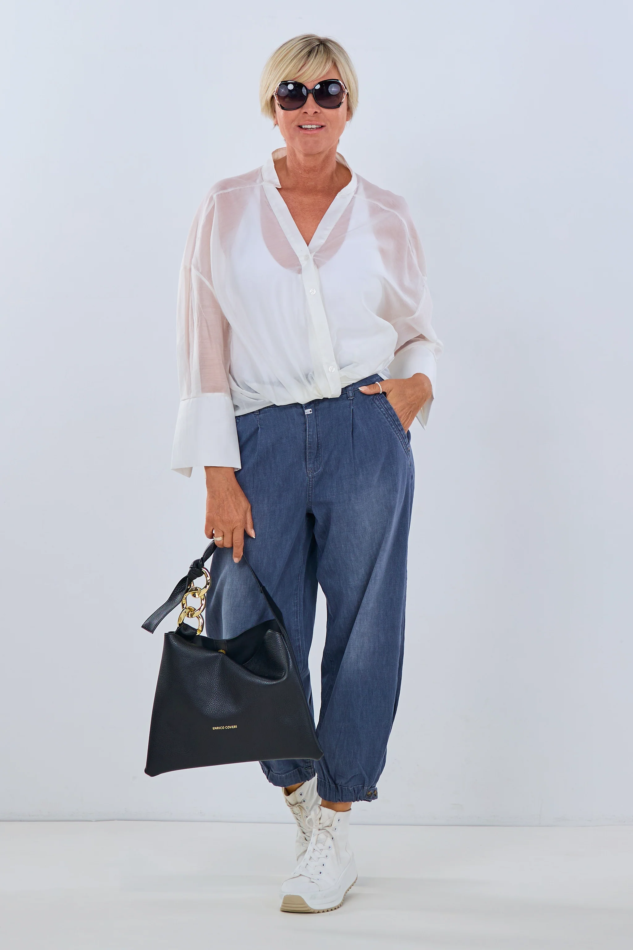 Jeans Loose LouTZ cropped, anthrazit