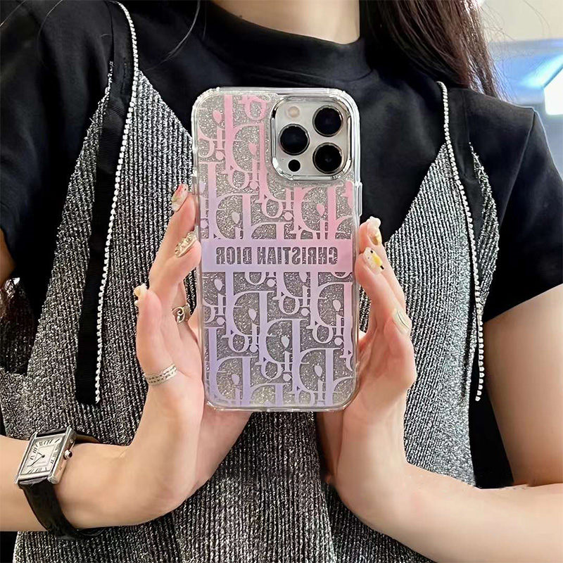 キラキラ iphone15/15proケース dior風 iphone14/14promaxケース ピンク 女子 韓国 iphone13/12 ケース クリア シート付き