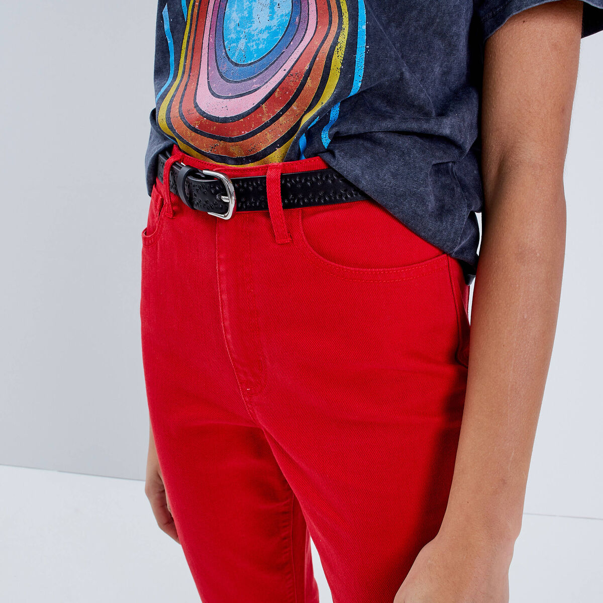 Ceinture folk ajourée noir femme