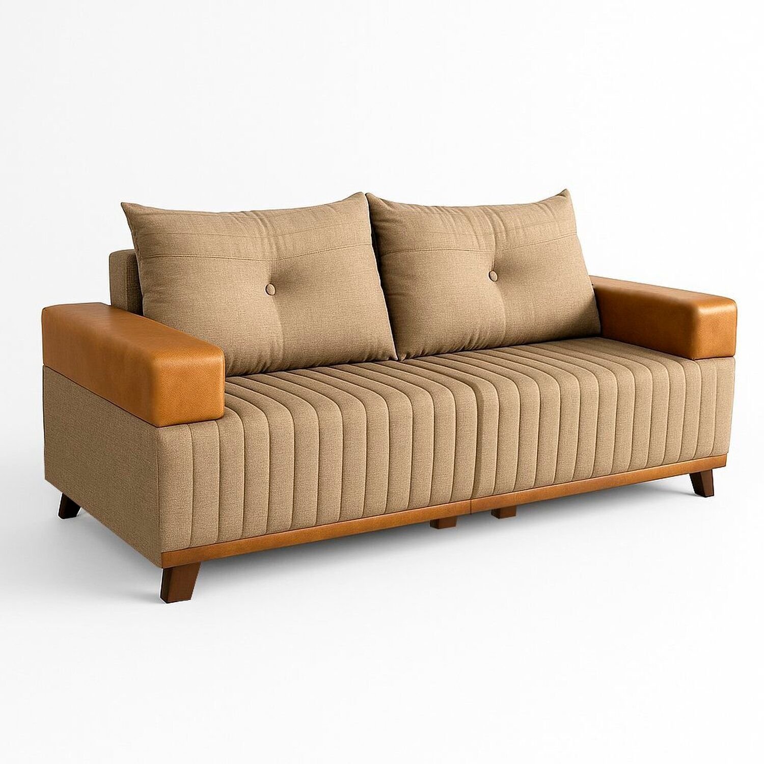 Sofá 3 Lugares 195cm Linho Aveludado Sienna