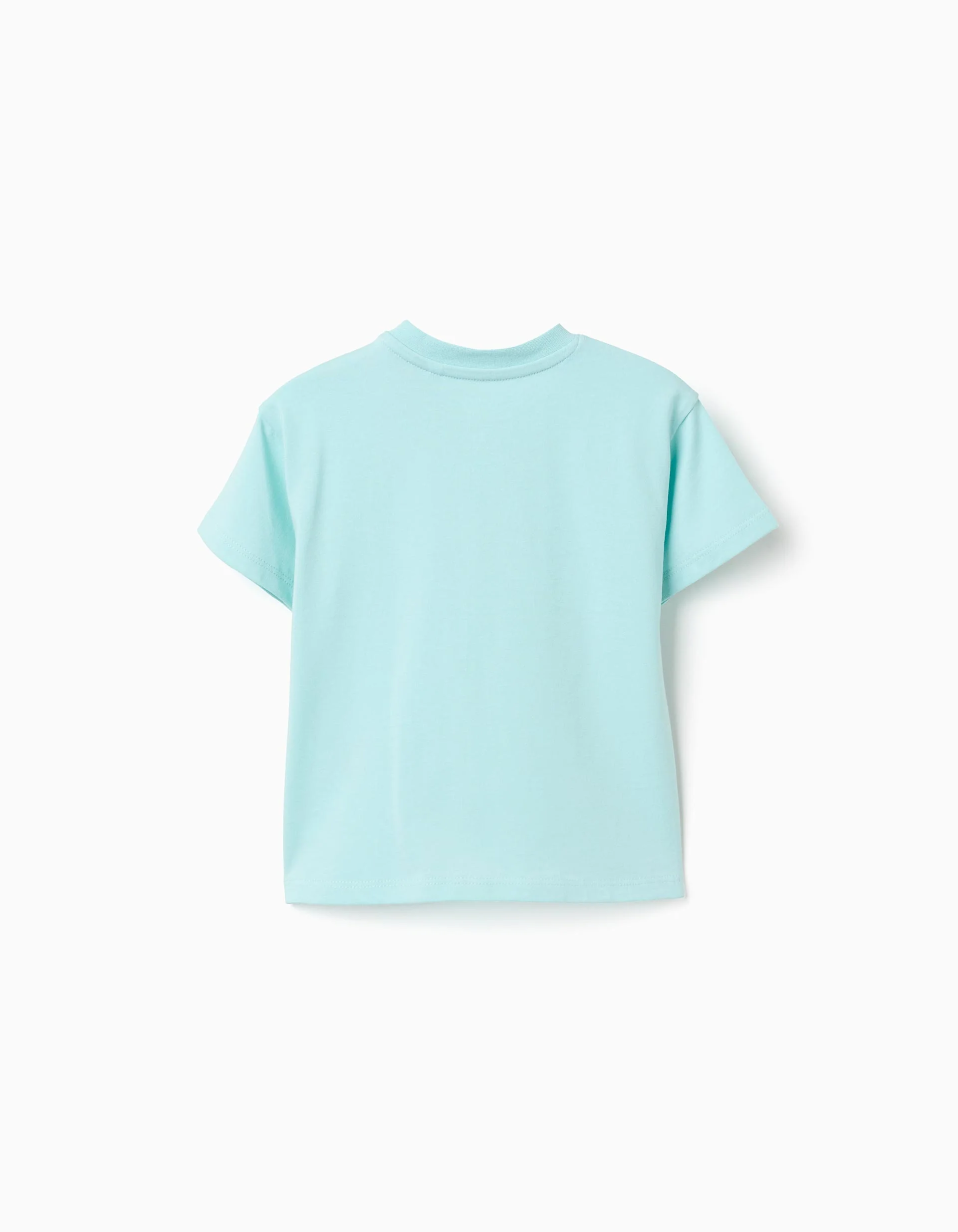 Cotton T-shirt with Bluey and Bingo print for babies and children, blue
