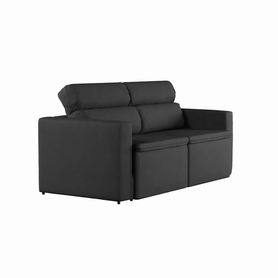 Sofá 3 Lugares Retrátil e Reclinavél Rostock Suede Grafite 180 cm em Promoção | Ofertas na Americanas