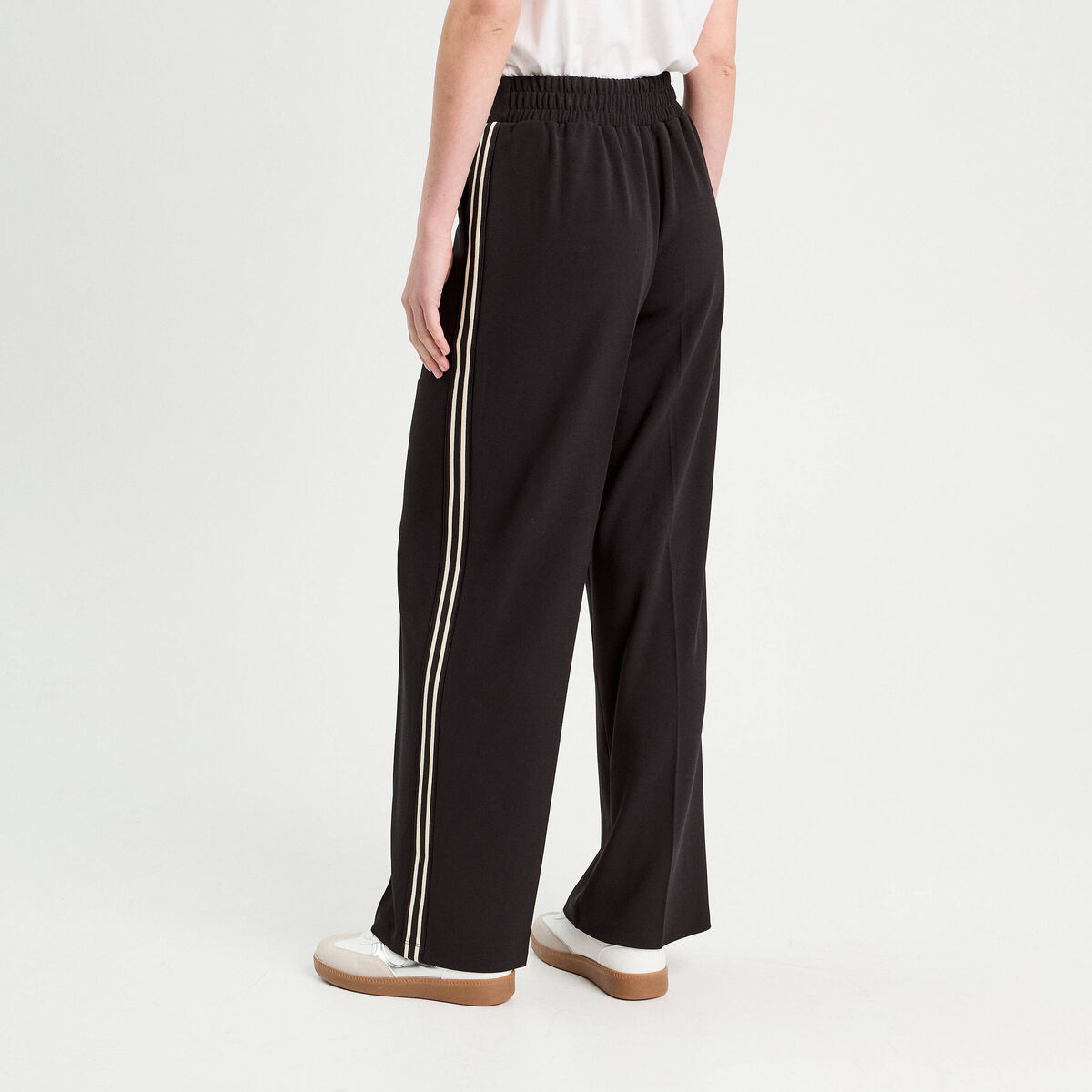 Pantalon large style jogging noir femme