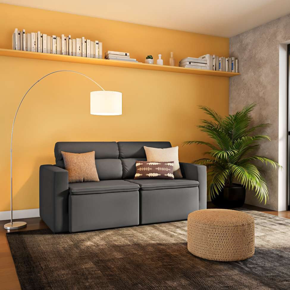 Sofá 3 Lugares Retrátil e Reclinavél Munster Suede Grafite 180 cm em Promoção | Ofertas na Americanas