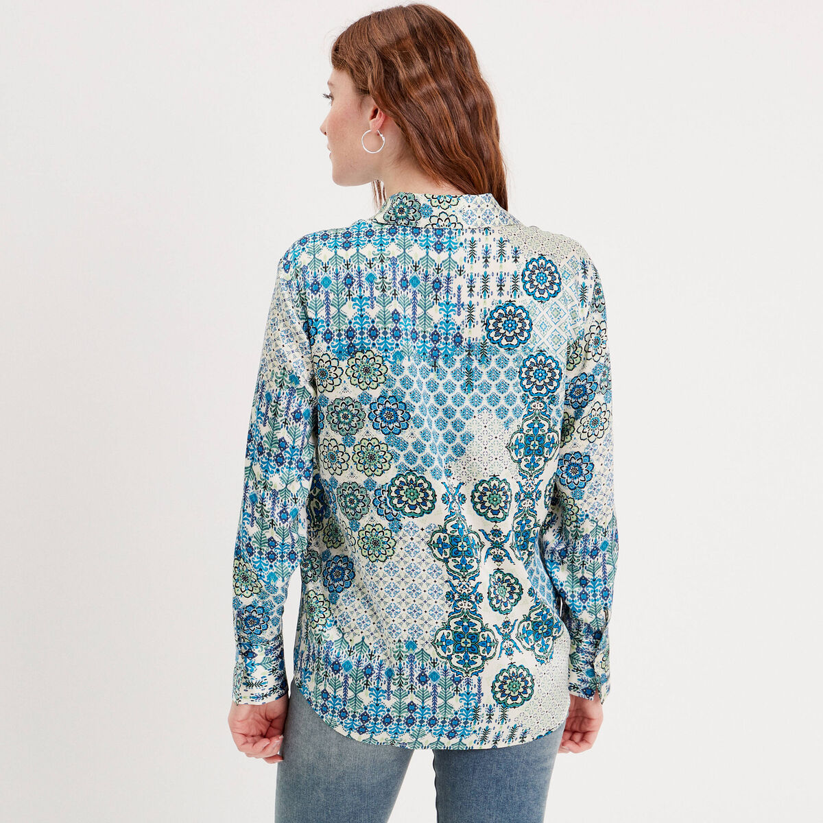 Chemise manches longues blanc femme