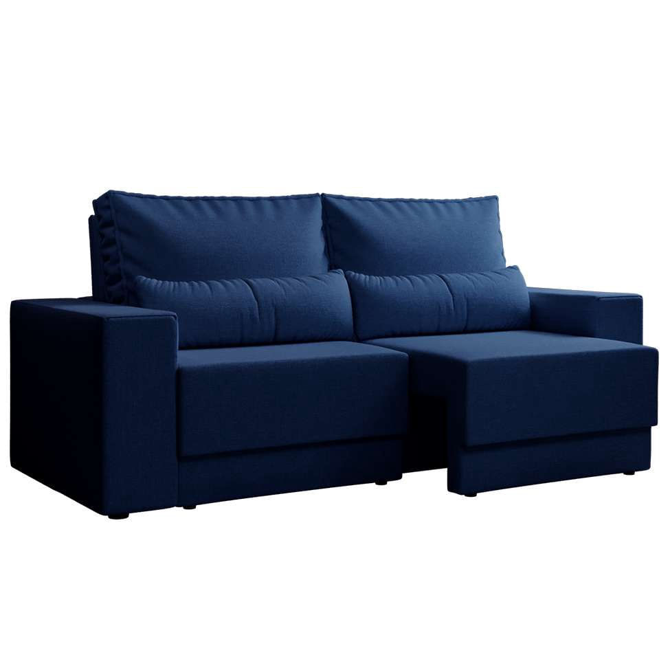 Sofá 3 Lugares Retrátil Sochi Linho Azul Marinho em Promoção | Ofertas na Americanas