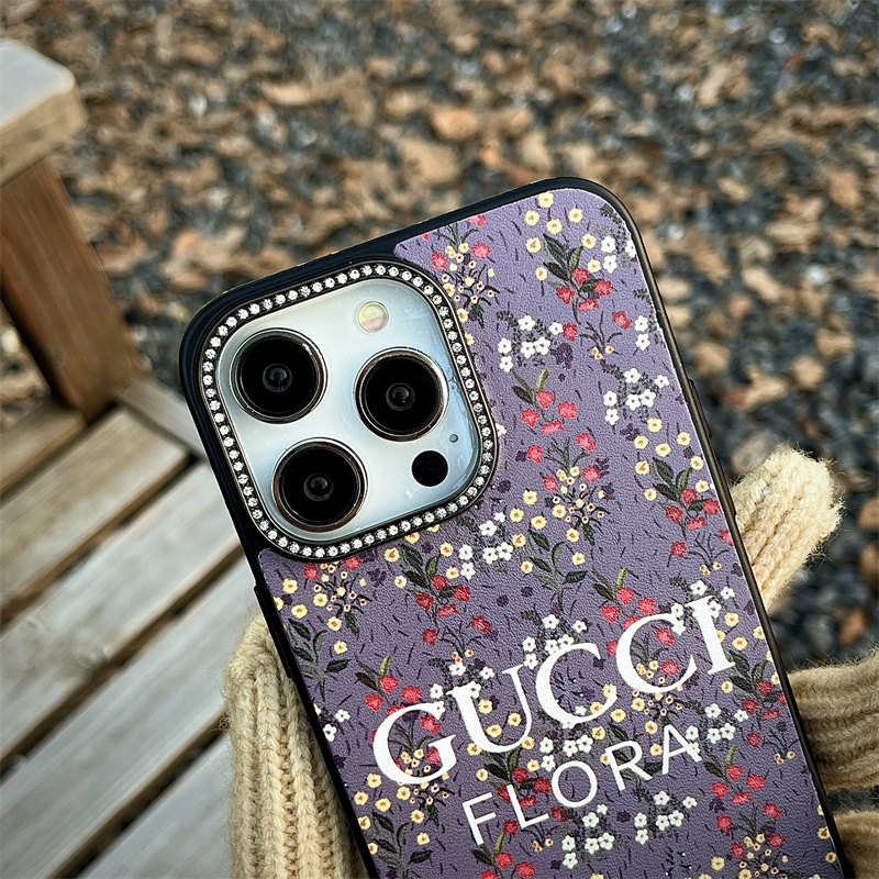 gucci iphone16ケース 花柄 グッチ アイ フォン ケース iphone15/15pro ケース ハイブランド iPhone14/13/12 スマホケース かわいい ブランド スマホケース 人気ランキング