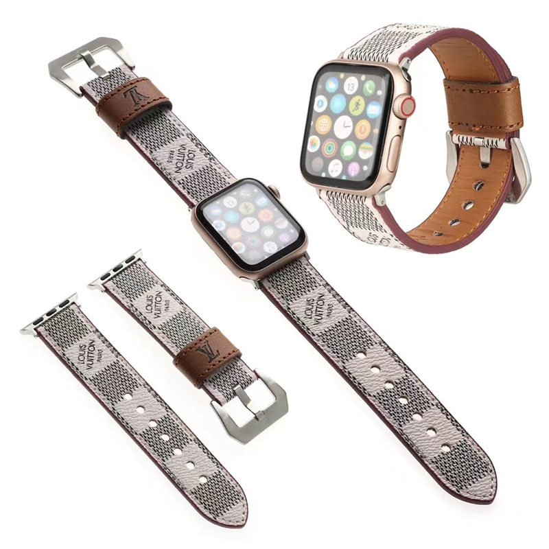 apple watch レザーバンド ヴィトン風 アップルウォッチ6 7 8 se バンド ブランド メンズ  腕時計 ベルト 交換 おしゃれ