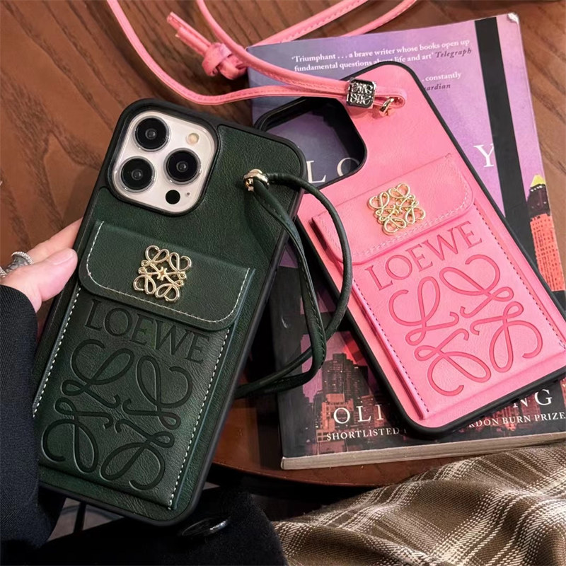 ロエベ iphone17/16 ケース loewe iphoneケース ショルダー iphone15/14proケース カード収納 スマホ ショルダー ブランド レディース iphone13 ケース ハイ ブランド