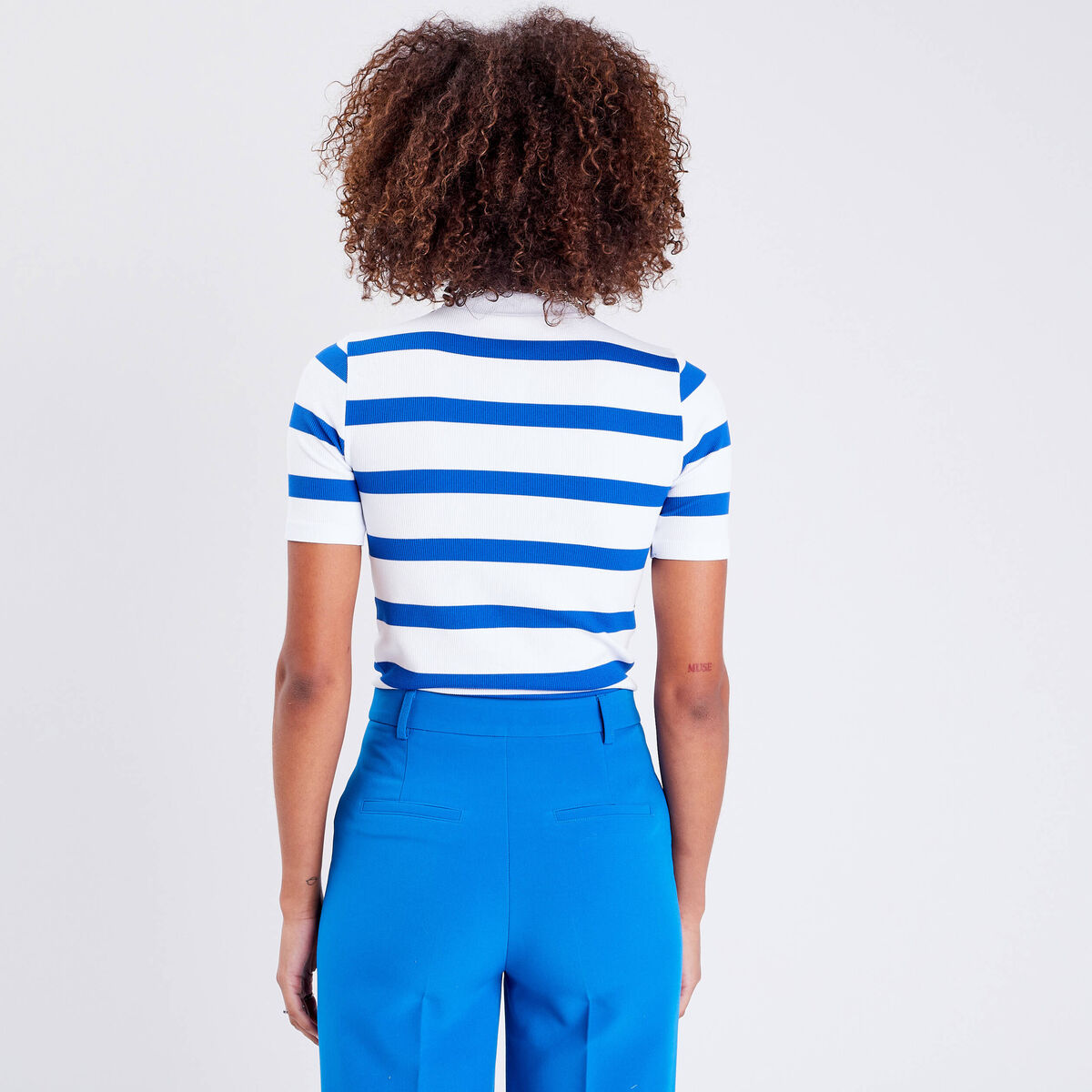 T-shirt manches courtes bleu femme