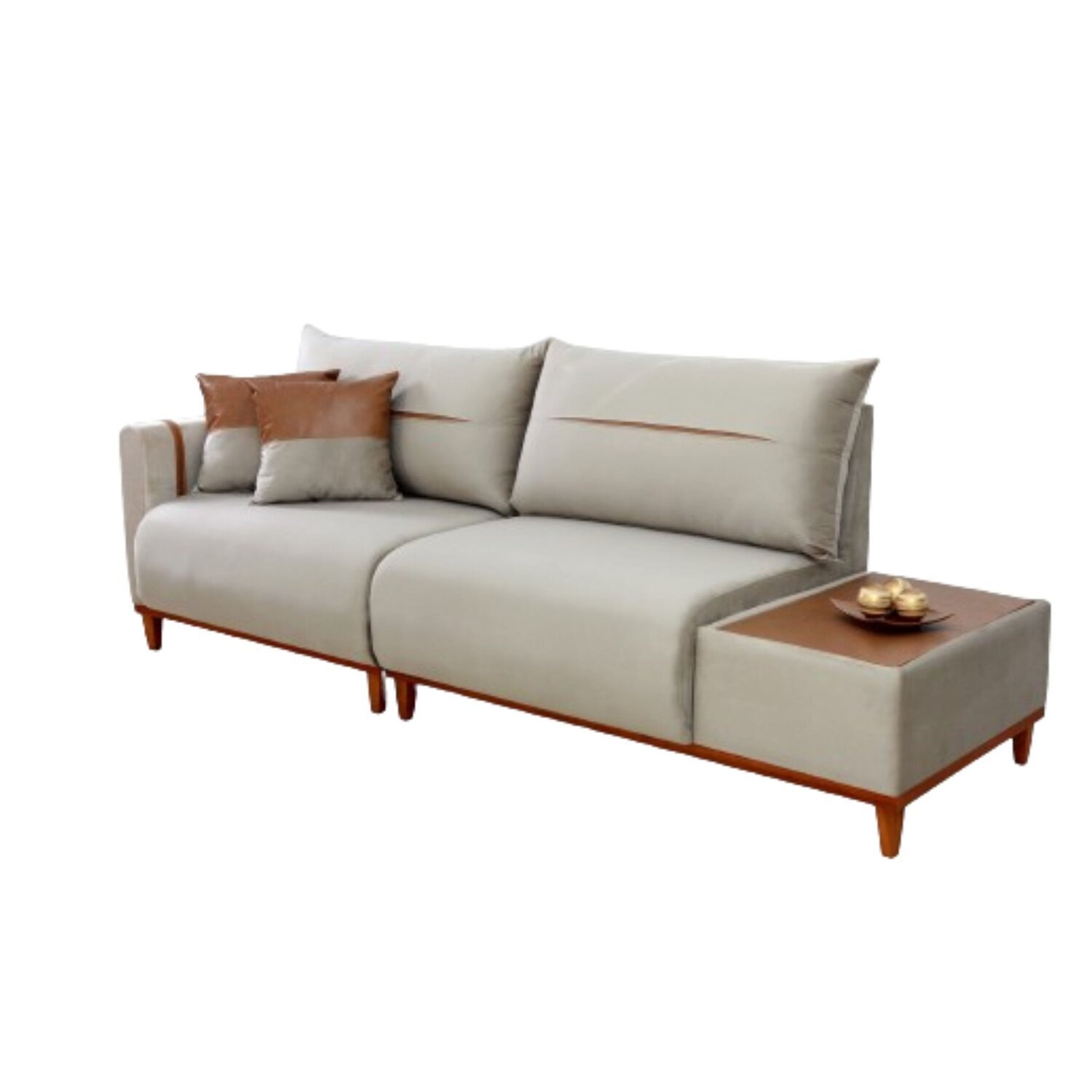 Sofá Trento 3 Lugares com Base de Madeira