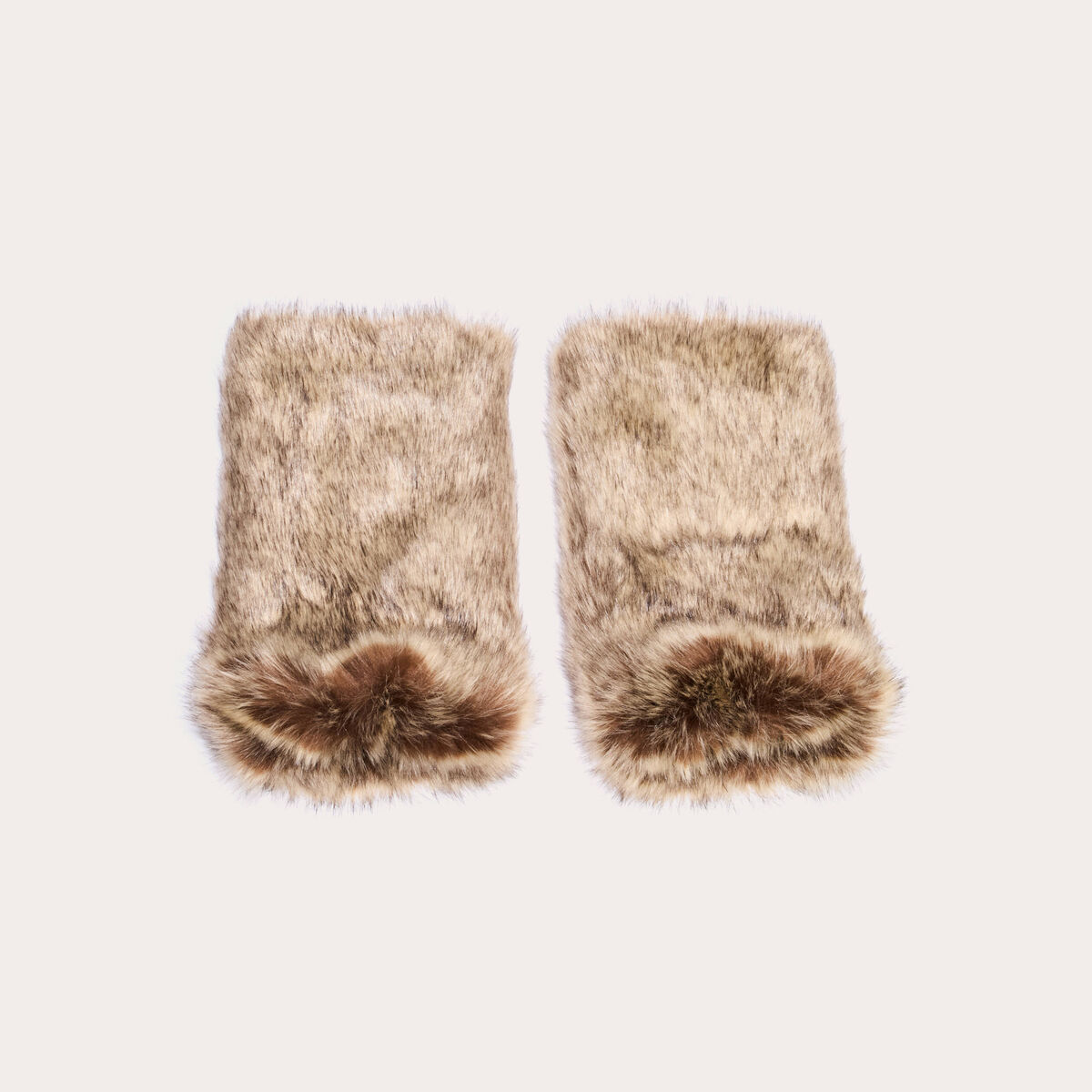 Guêtres en fausse fourrure sable femme