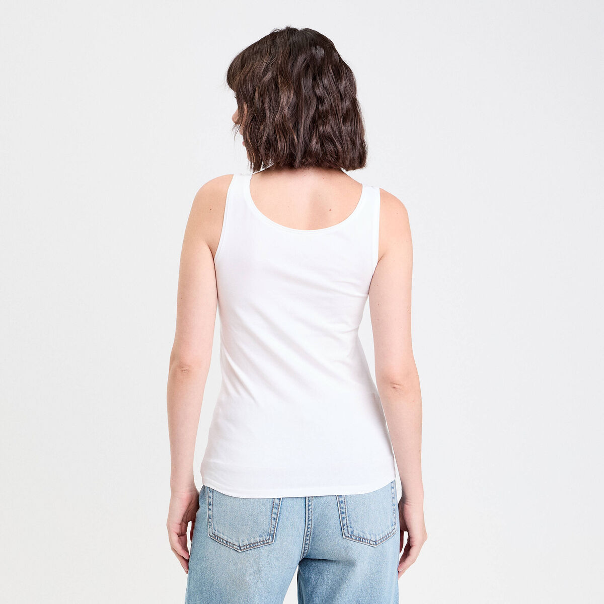 Débardeur bretelles larges blanc femme