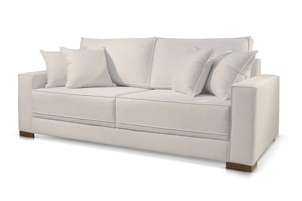 Sofá 2 Lugares Linho Off White Helô 1,80m