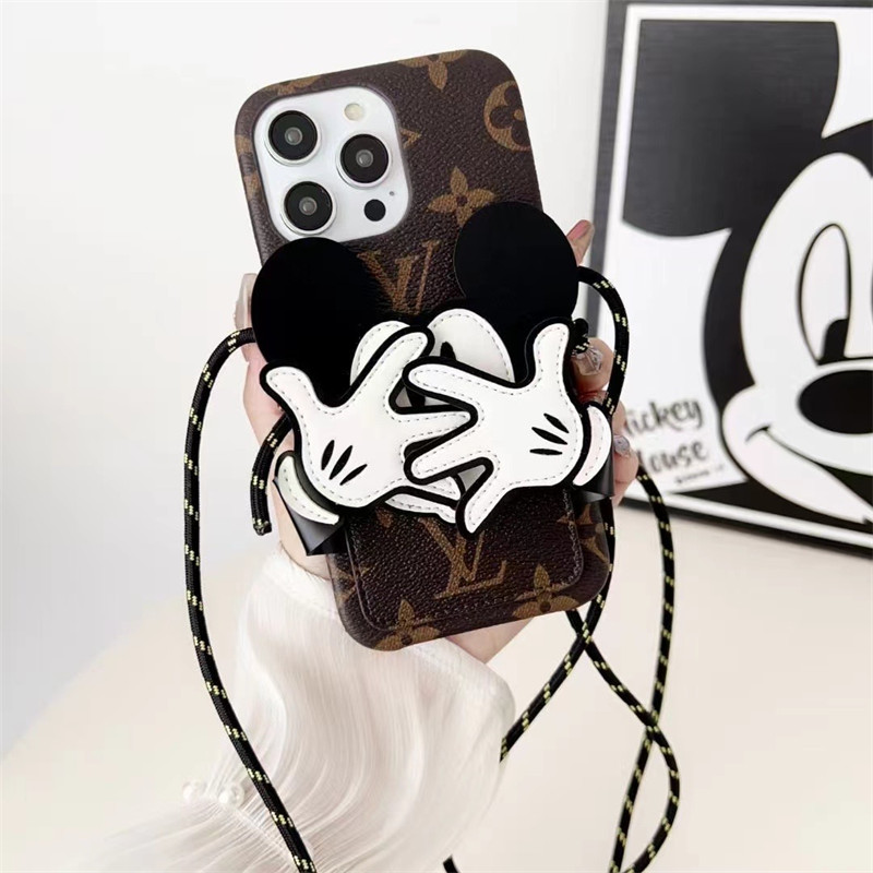 ルイヴィトン ミッキー iPhoneケース16/16plus iphone15/14/14proケース ブランド 可愛い iphone13/13promaxケース ディズニー キャラクター