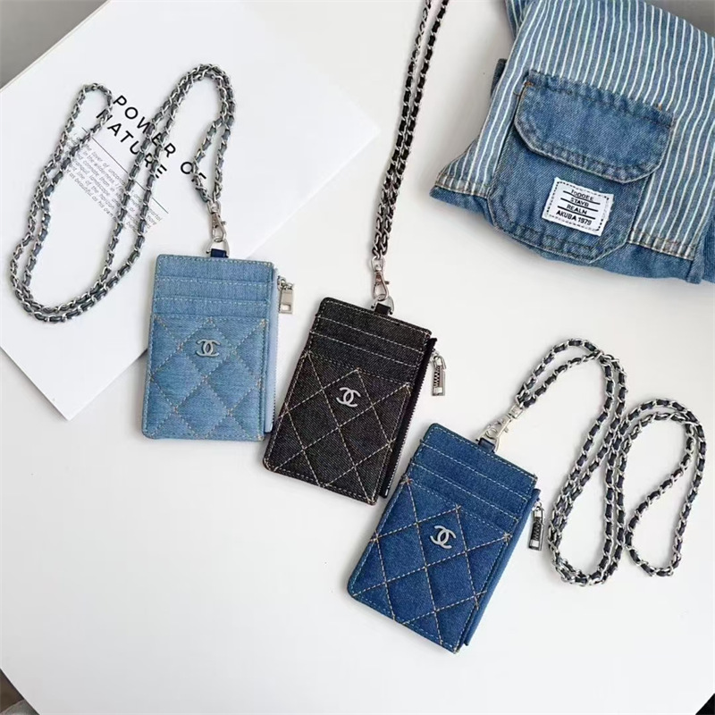 シャネル フラグメント ケース chanel カード ケース チェーン 付き IDカードホルダー ハイブランド レディース パス ケース ブランド 首 掛け 社員 証 ケース かわいい