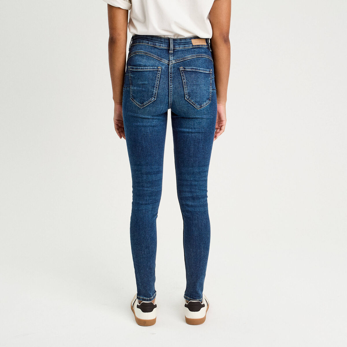 Jean skinny push-up taille standard denim stone femme