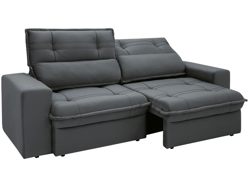 Sofá 3 Lugares Retrátil Reclinável Suede Palatino Linoforte
