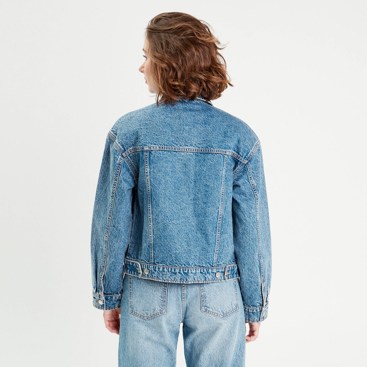 Veste en jean denim double stone femme