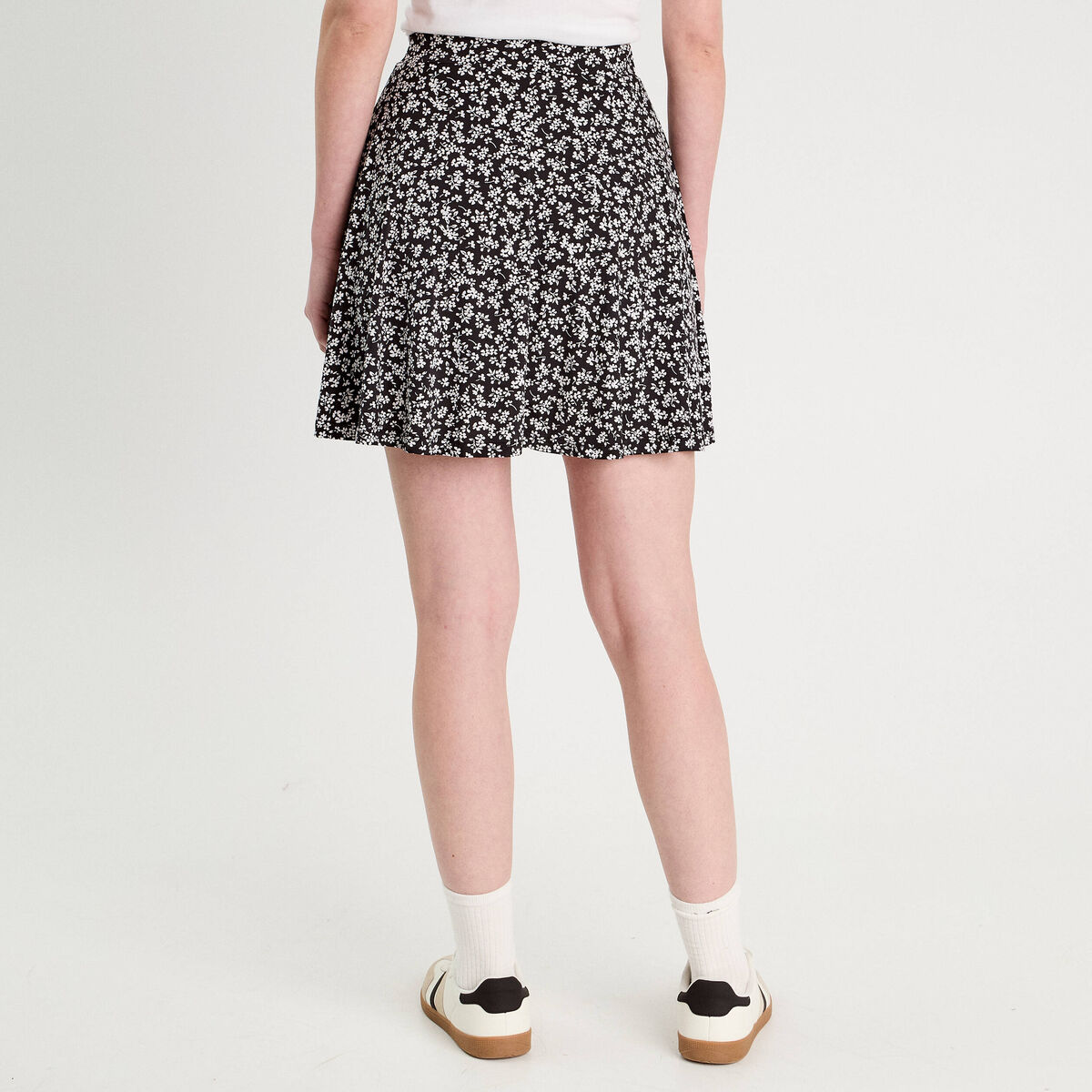 Jupe-short patineuse noir femme