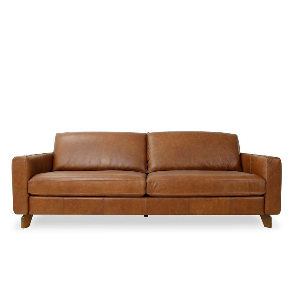 Sofá 3 Lugares Rússia Couro Mel em Promoção | Ofertas na Americanas