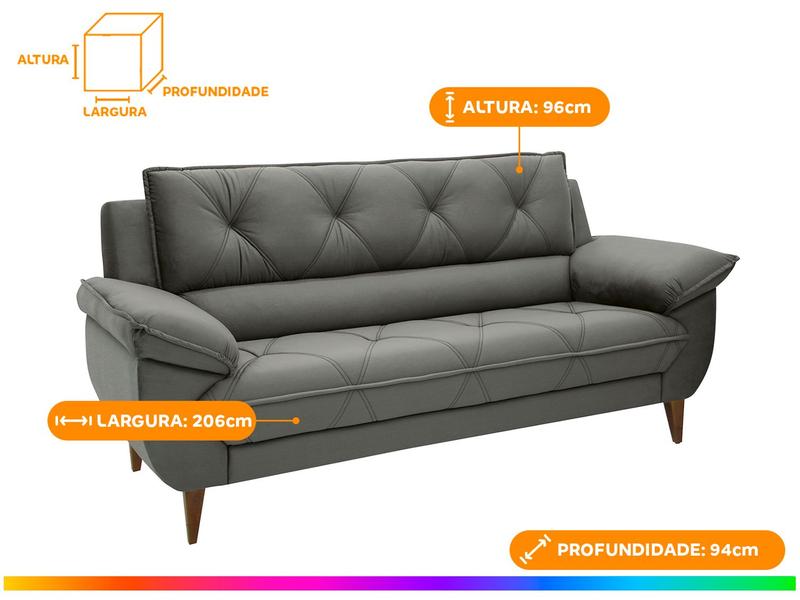 Conjunto de Sofás 2 e 3 Lugares Malbec Linoforte