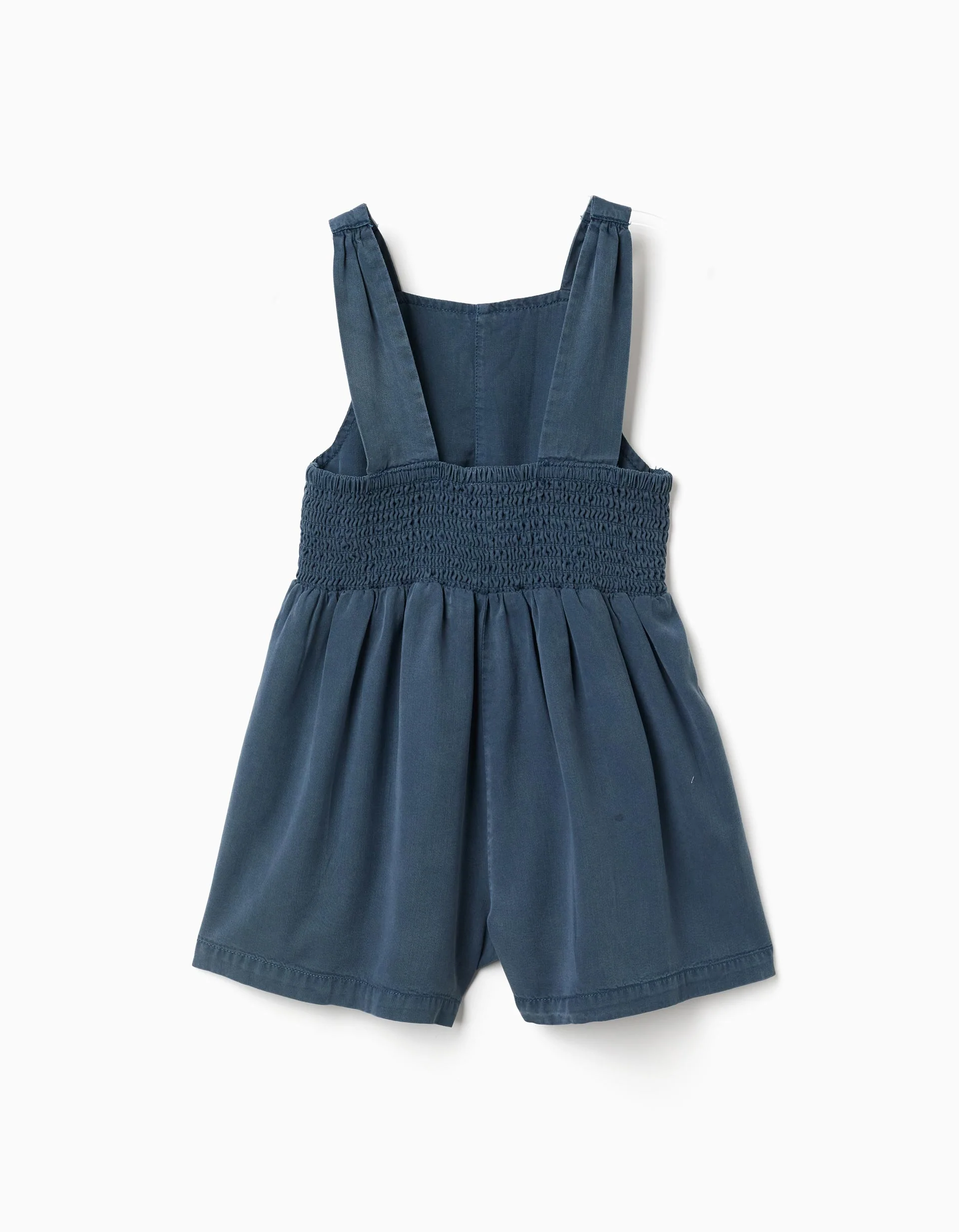 Lyocell sleeveless short jumpsuit with cut-outs for girls, dark blue