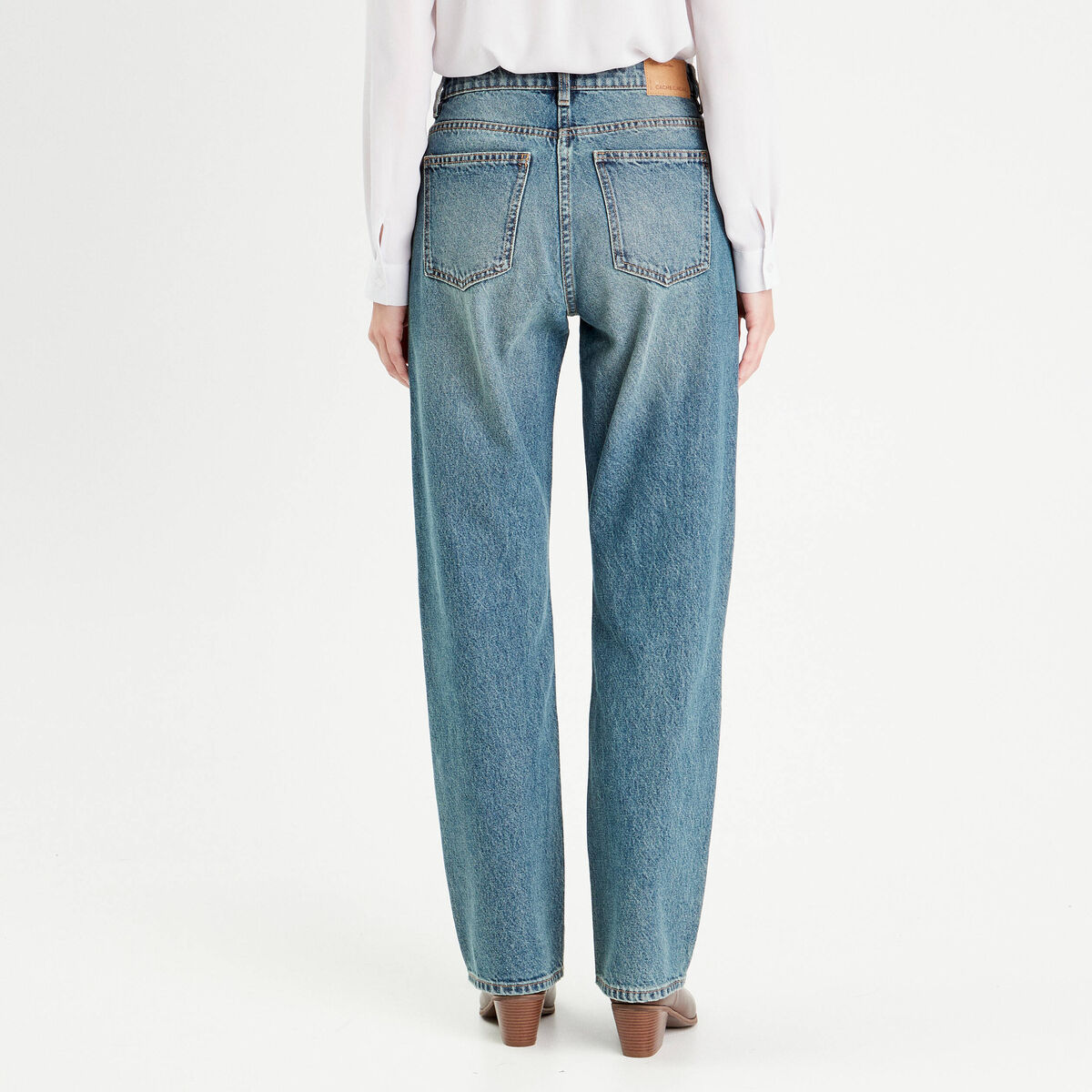 Jeans droit 5 poches denim dirty femme